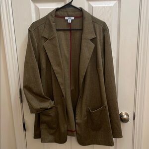 NWT- Croft and Barrow Brown Relaxed Fit Blazer with Notched Lapels in XXL